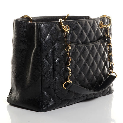 Chanel Caviar Quilted Grand Shopping Tote GST Black 3 of 7