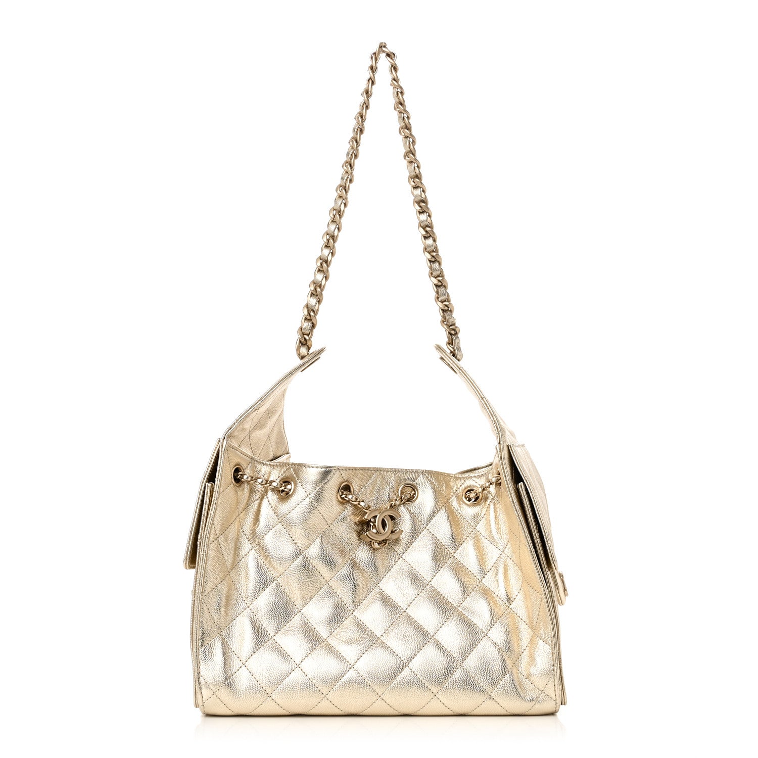 Chanel Metallic Caviar Quilted Small Chanel 25 Handbag Gold 1 of 10