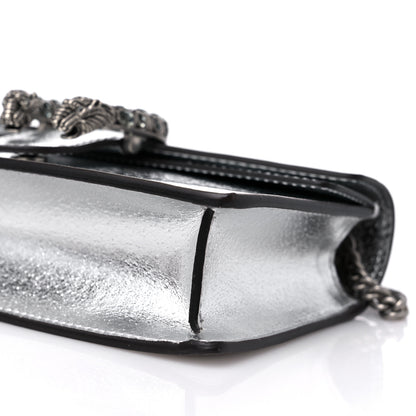 Gucci Metallic Calfskin Super Mini Dionysus Shoulder Bag Silver 9 of 10