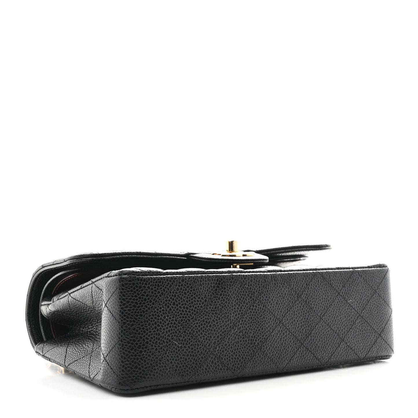 Caviar Quilted Small Double Flap Black