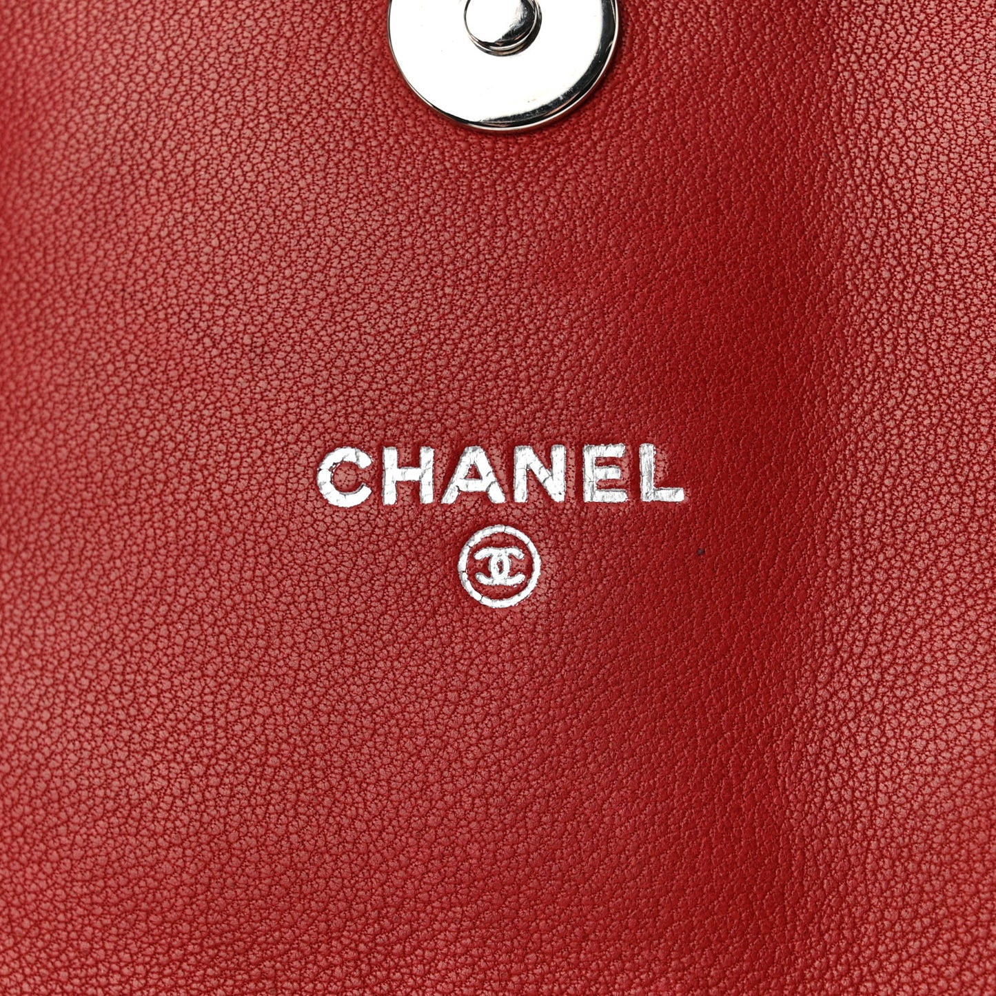 Lambskin Half Moon Wallet On Chain WOC Red
