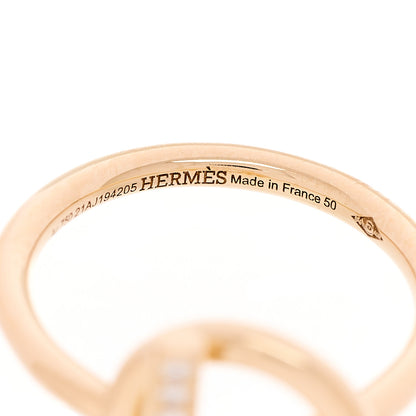 Hermes 18K Rose Gold Diamond PM Echappee Ring 50 5.25 4 of 5