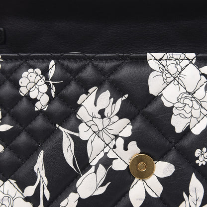 Versace Calfskin Icon Bouquet Quilted Wallet On Chain Crossbody Black 11 of 11