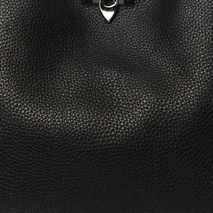 Valentino Garavani Grained Calfskin Onyx Medium Rockstud Rolling Tote Black 7 of 11