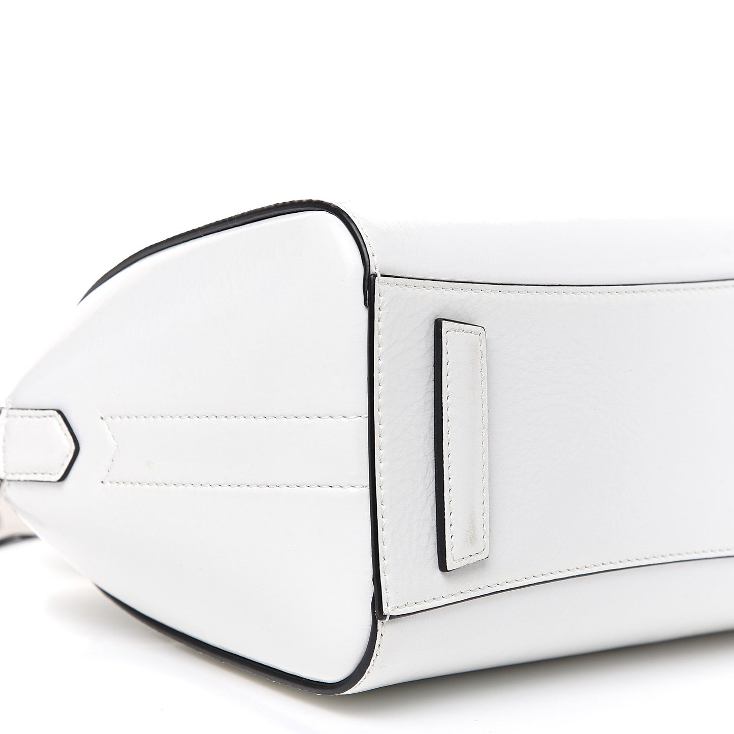 Crinkled Patent Calfskin Mini Antigona White
