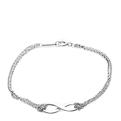 Tiffany Sterling Silver Infinity Double Chain Bracelet 1 of 5