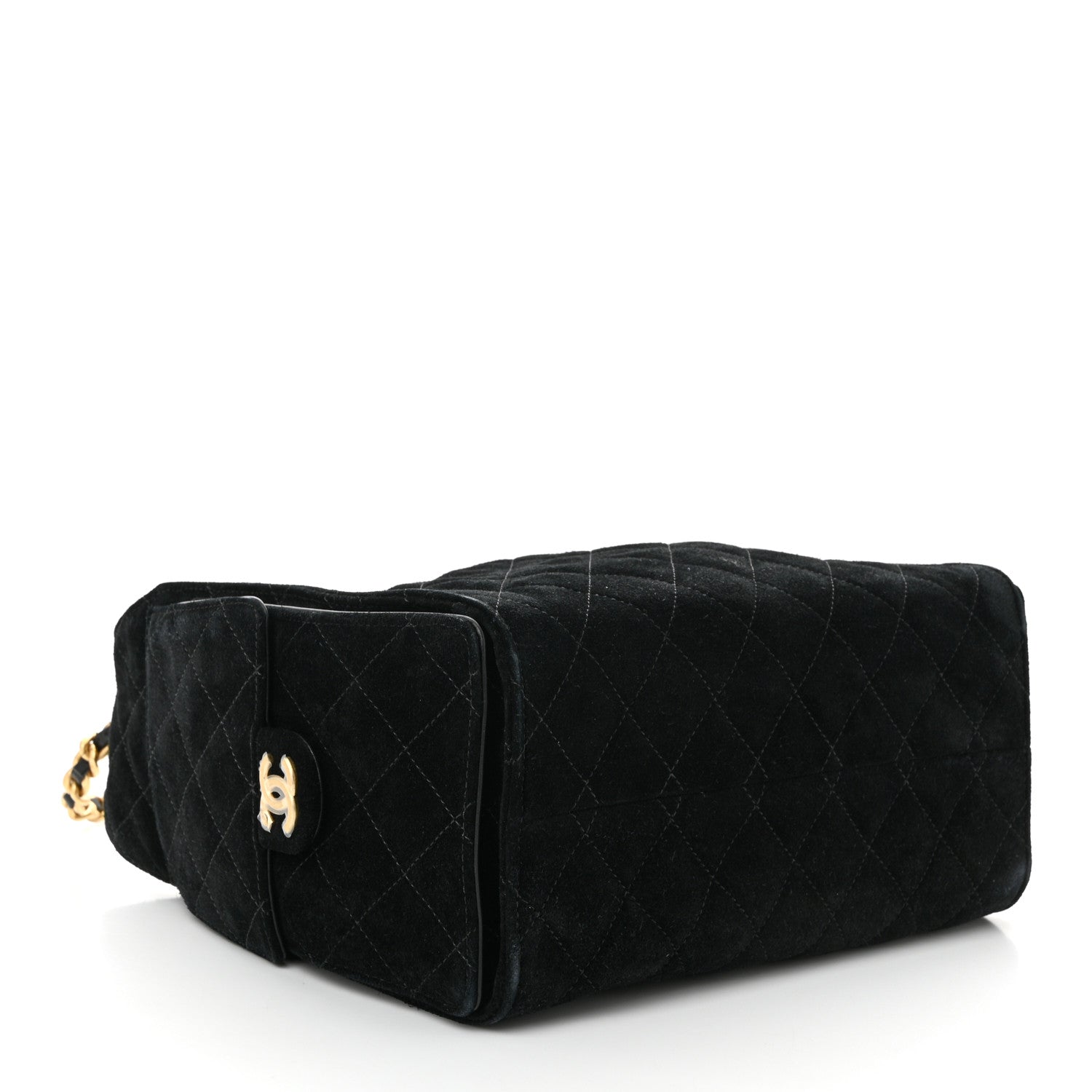 Chanel Suede Quilted Small Chanel 25 Handbag Black 4 of 11