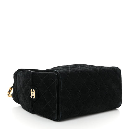 Chanel Suede Quilted Small Chanel 25 Handbag Black 4 of 11