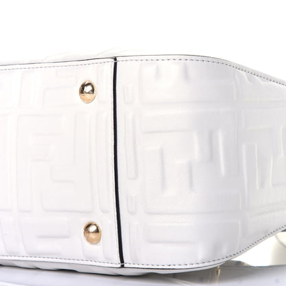 Fendi Nappa FF 1974 Embossed Small FF Tote White 9 of 10