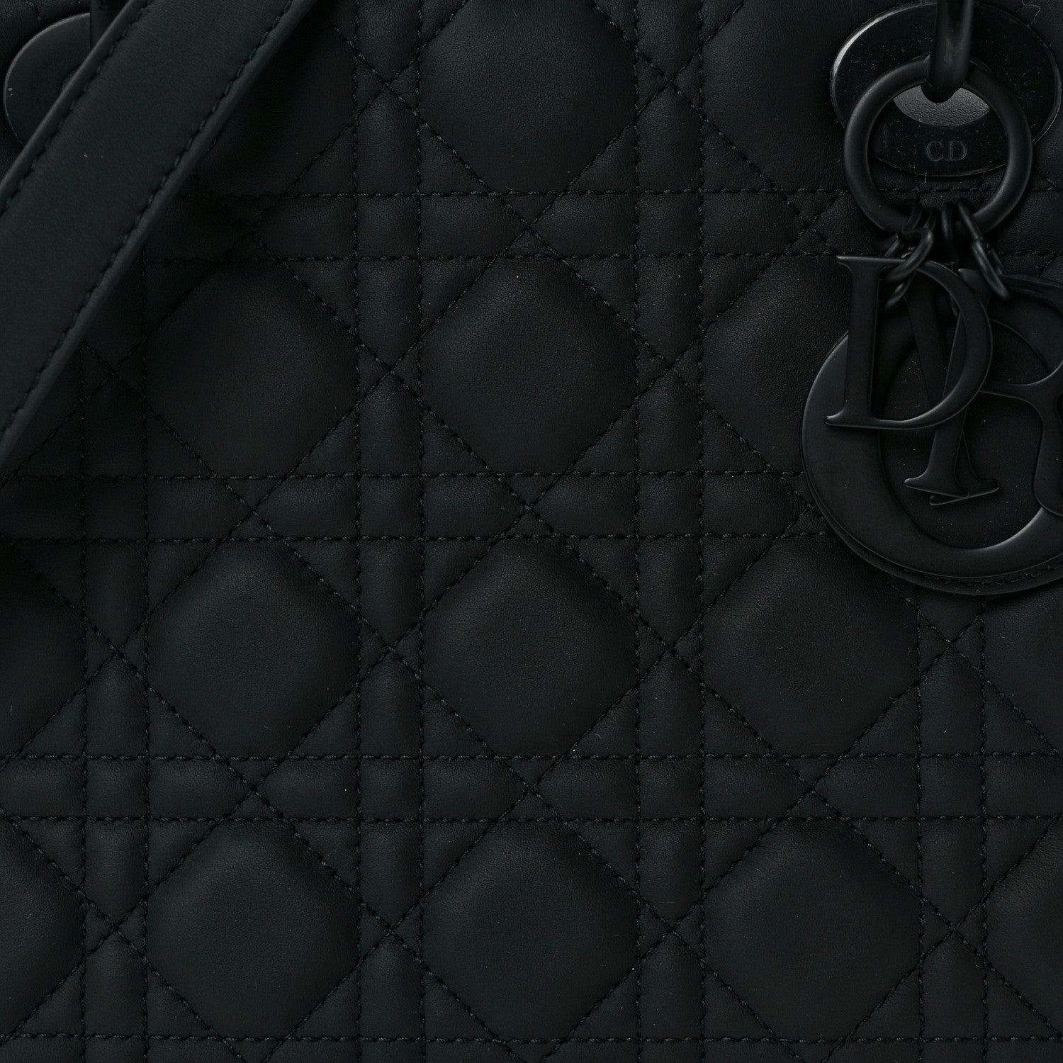 Christian Dior Ultra Matte Calfskin Cannage Medium Lady Dior Black 8 of 13