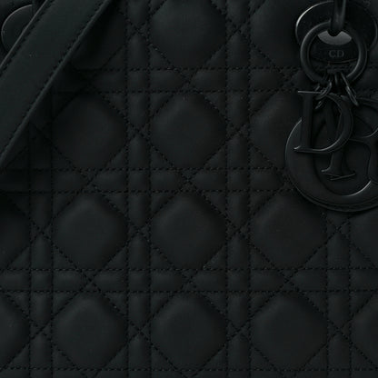 Christian Dior Ultra Matte Calfskin Cannage Medium Lady Dior Black 8 of 13