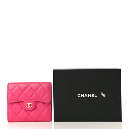 Chanel Lambskin Quilted Compact Flap Wallet Pink 13 of 13