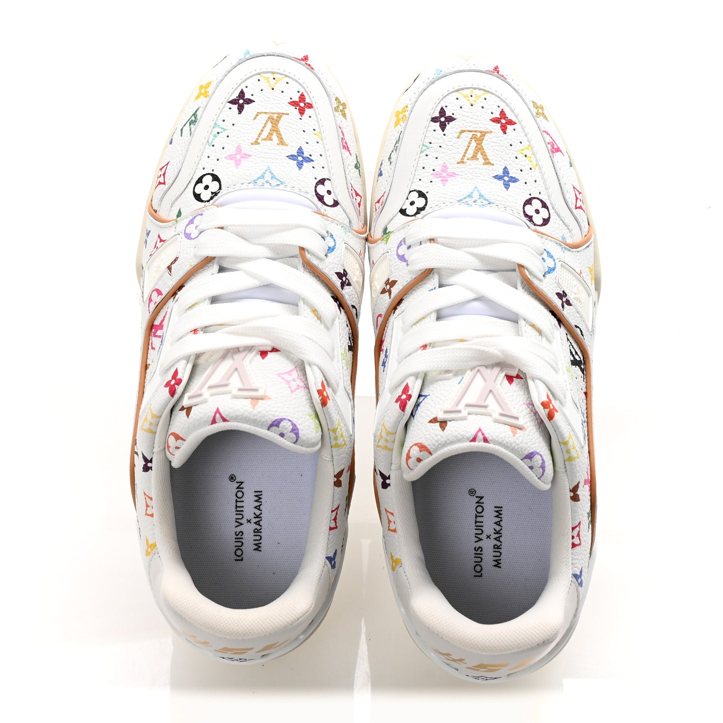 LV X TM Calfskin Monogram Multicolor Womens LV Trainer Sneakers 38.5 White