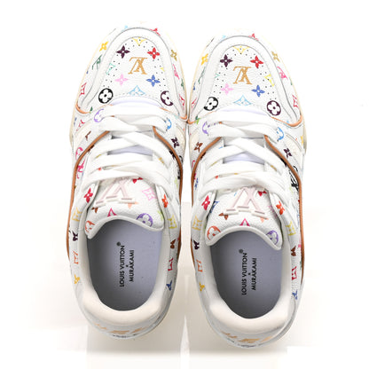 Louis Vuitton LV X TM Calfskin Monogram Multicolor Womens LV Trainer Sneakers 38.5 White 2 of 10