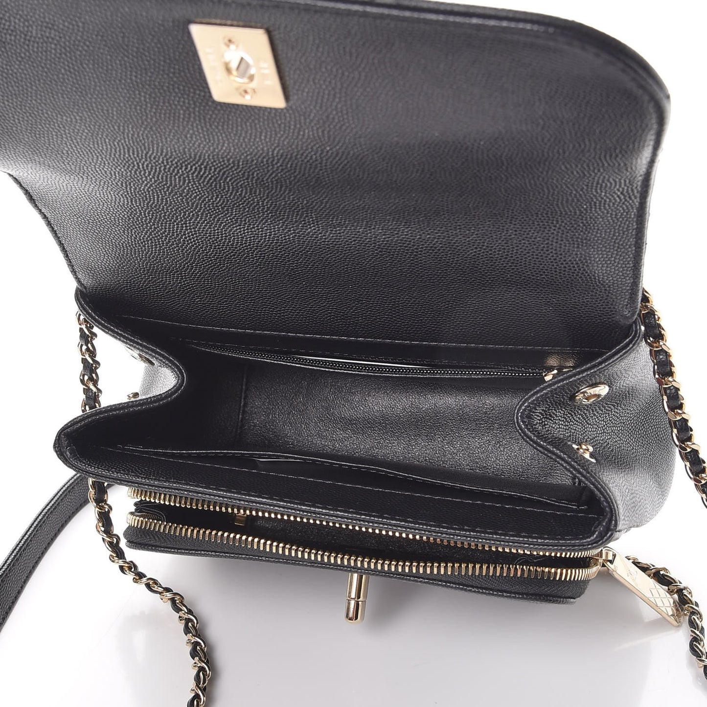 Caviar Quilted Small Business Affinity Flap Black