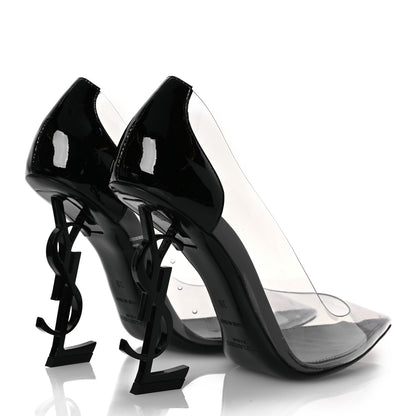 Saint Laurent Patent Calfskin PVC Opyum 110 Pump 38 Black Transparent 5 of 13