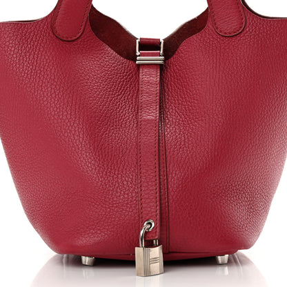 Hermes Taurillon Clemence Picotin Lock 18 PM Rubis 8 of 16