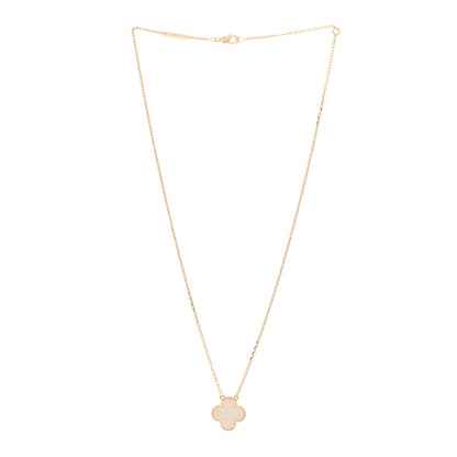 Van Cleef & Arpels 18K Yellow Gold Mother of Pearl Vintage Alhambra Pendant Necklace 3 of 5