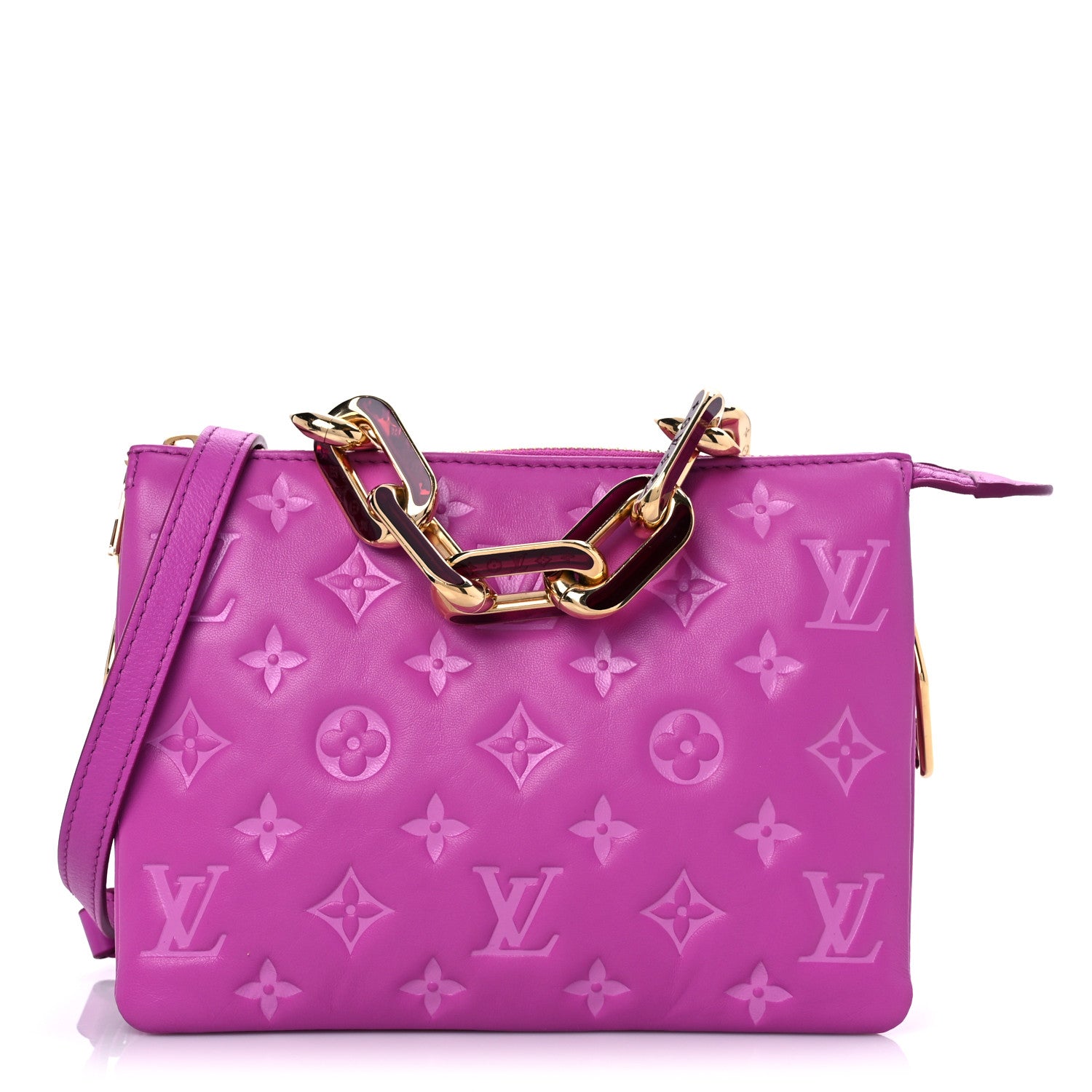 Louis Vuitton Lambskin Embossed Monogram Coussin BB Orchid 1 of 11
