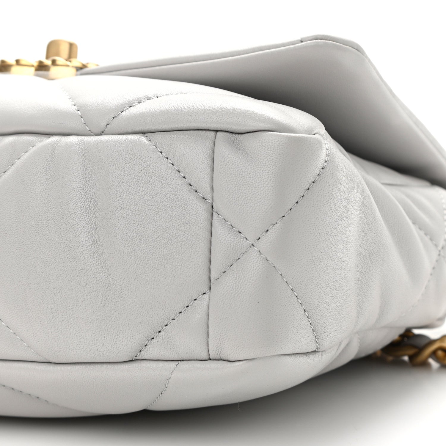 Chanel Lambskin Quilted Medium Chanel 19 Flap Grey 10 of 11