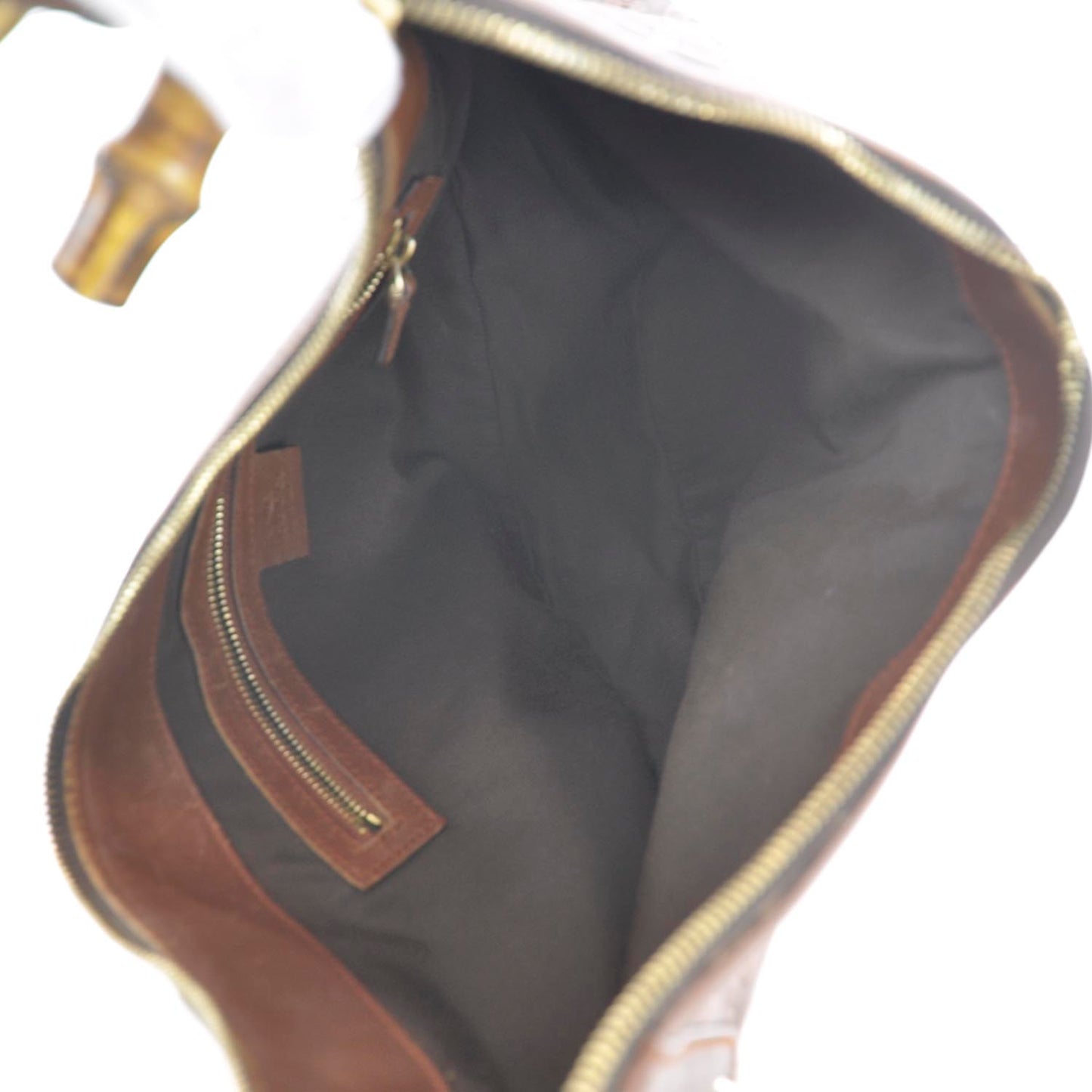 Leather Horsebit Embossed Bamboo Ring Hobo