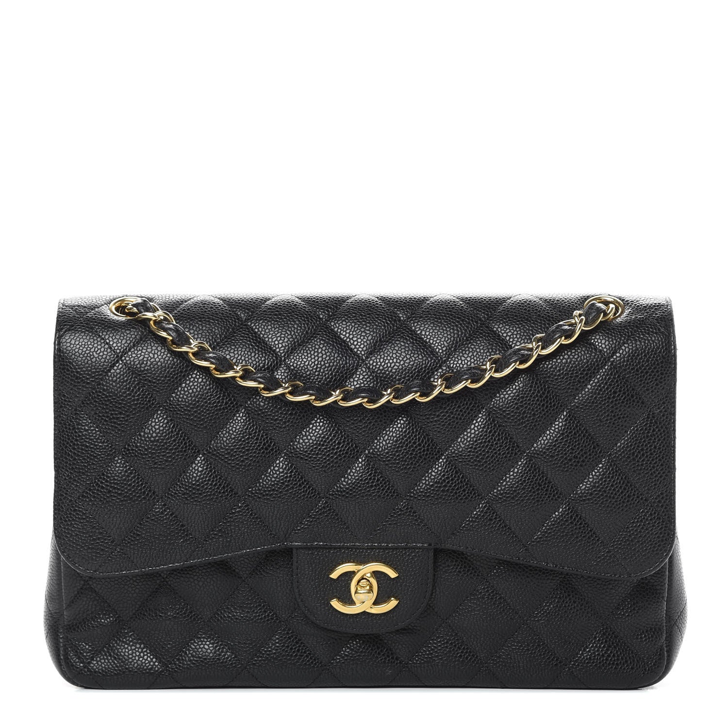 Chanel Caviar Quilted Jumbo Double Flap Black 1 of 14