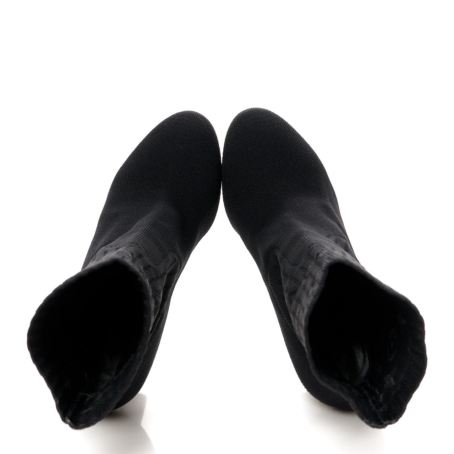 Monogram Stretch Fabric Silhouette Ankle Boots 36 Black