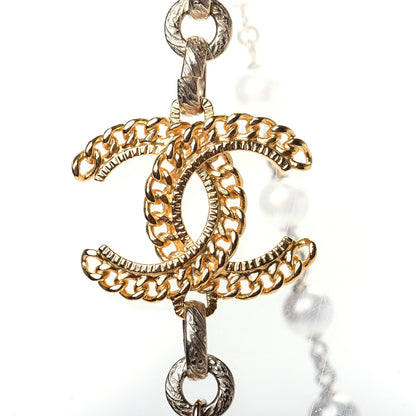 Chanel Enamel Pearl Bead CC Long Necklace Black Gold 5 of 7