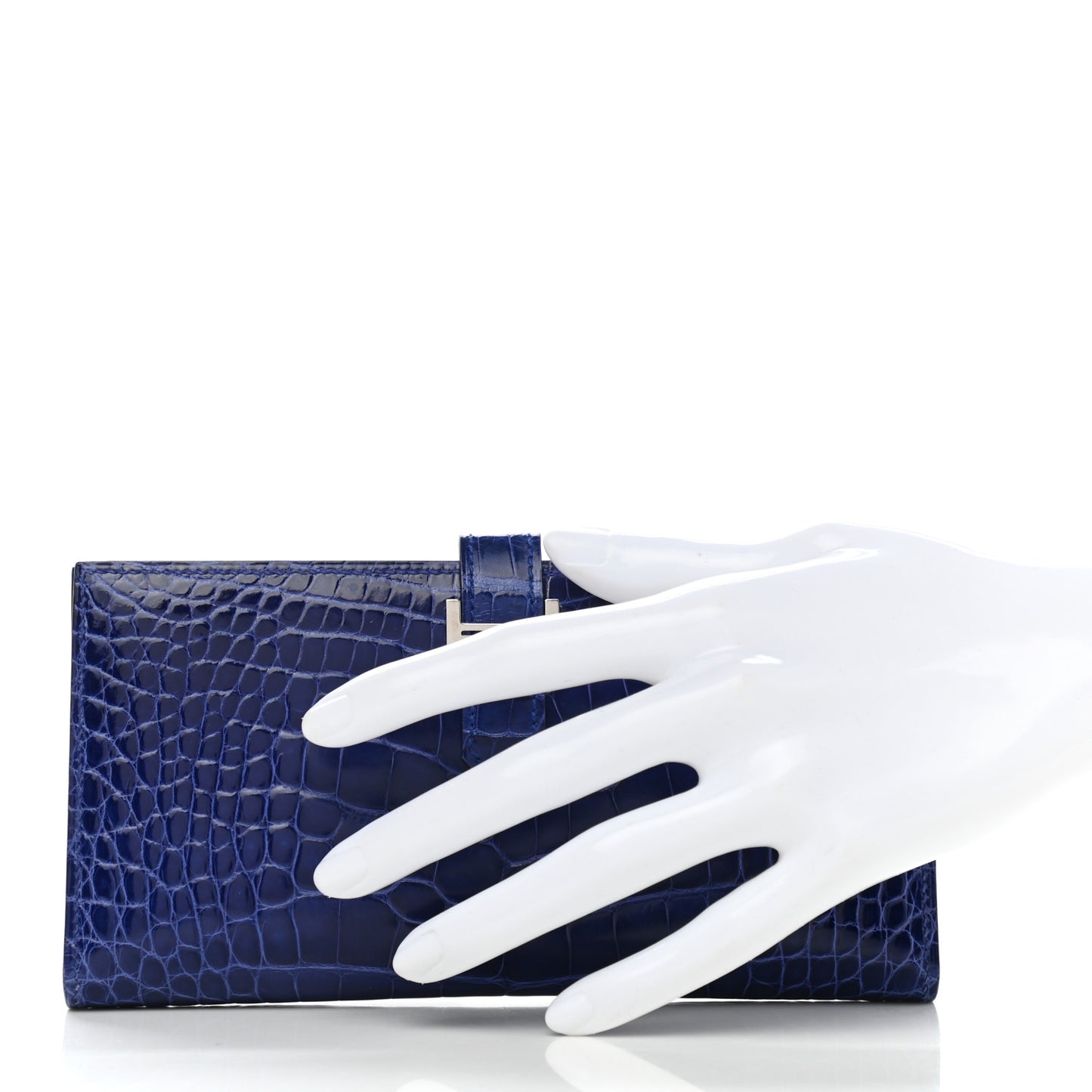 Shiny Alligator Bearn Wallet Bleu Electrique