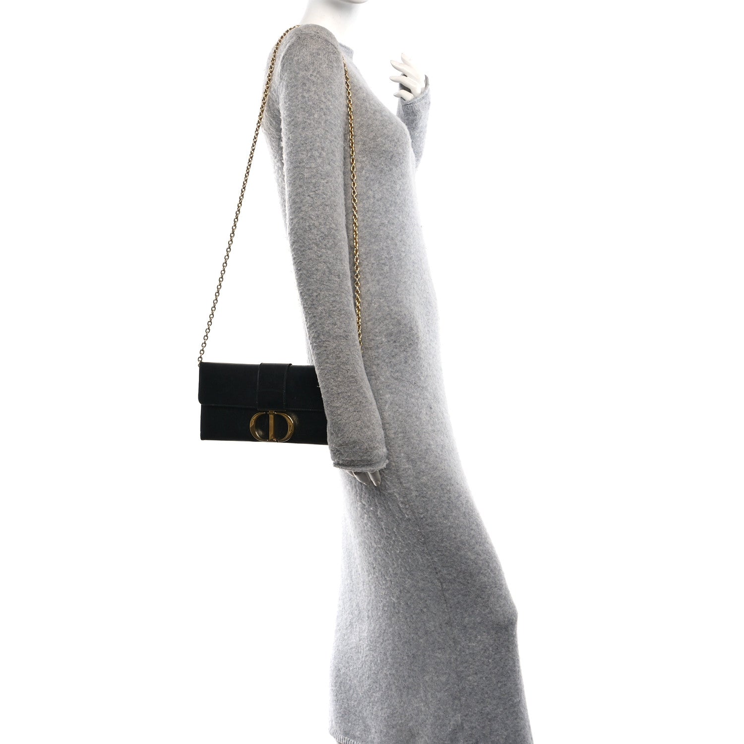 Christian Dior Calfskin 30 Montaigne Chain Pouch Black 2 of 10