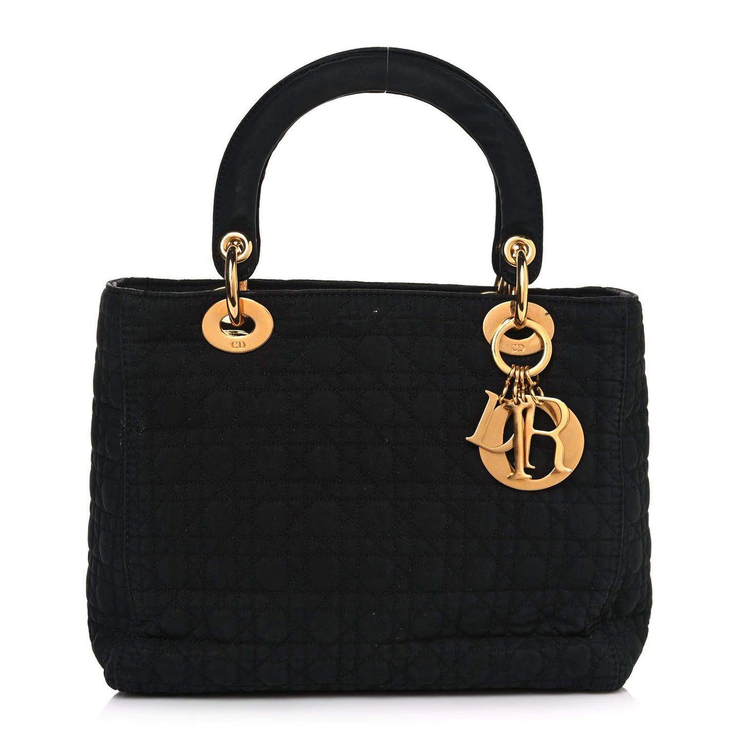 Nylon Cannage Medium Lady Dior Black