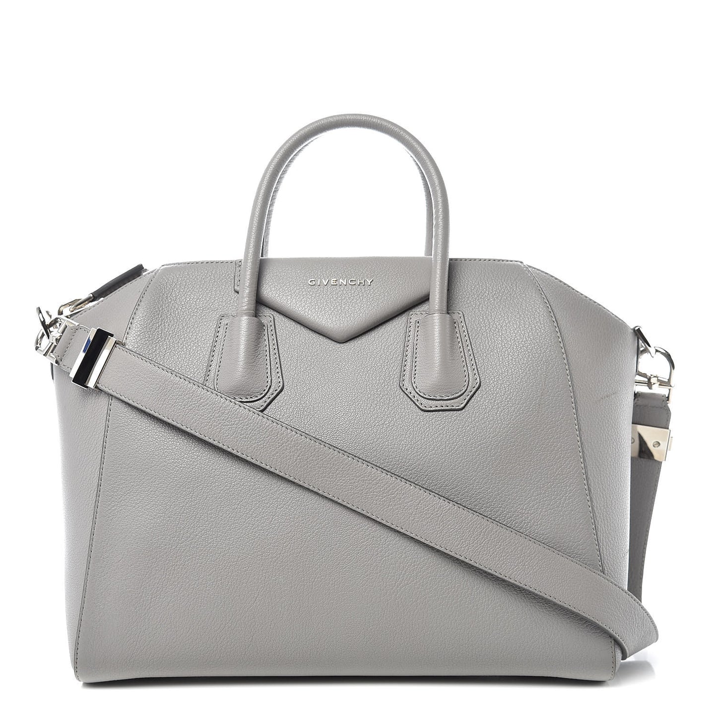 Sugar Goatskin Medium Antigona Pearl Grey