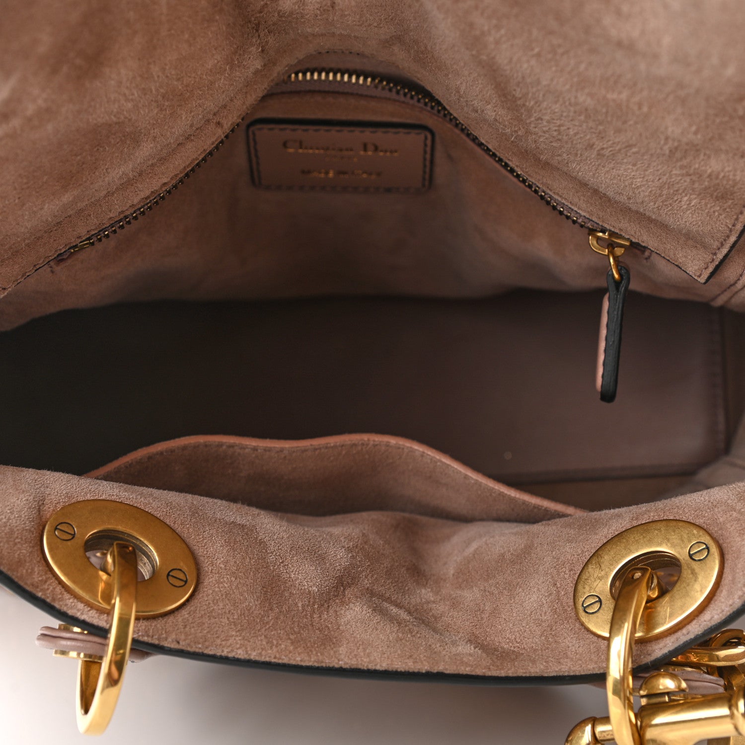 Christian Dior Calfskin Cannage Studded Medium Supple Lady Dior Light Pink 5 of 10