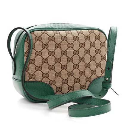 Gucci Monogram Dollar Calfskin Mini Bree Messenger Bag Beige Ebony Emerald 3 of 10