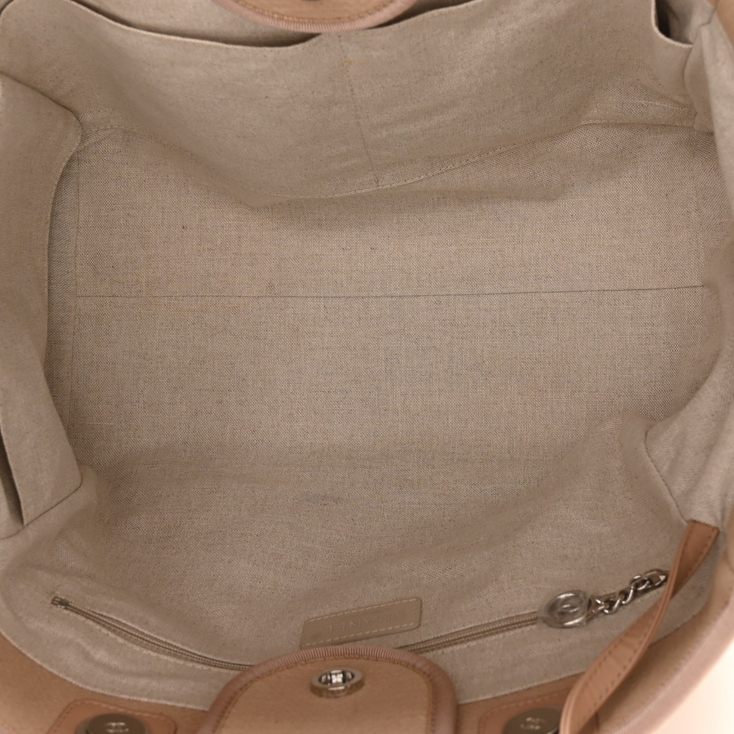 Mixed Fibers Medium Deauville Tote Beige