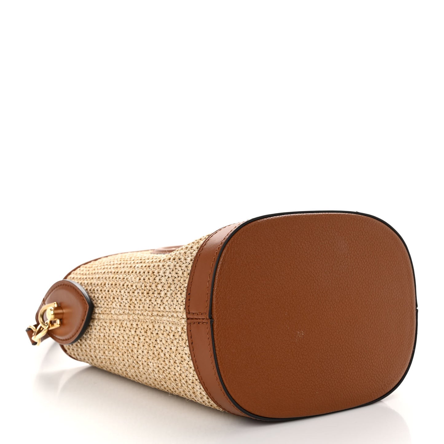 Kitted Raffia Petit Bucket Caramel