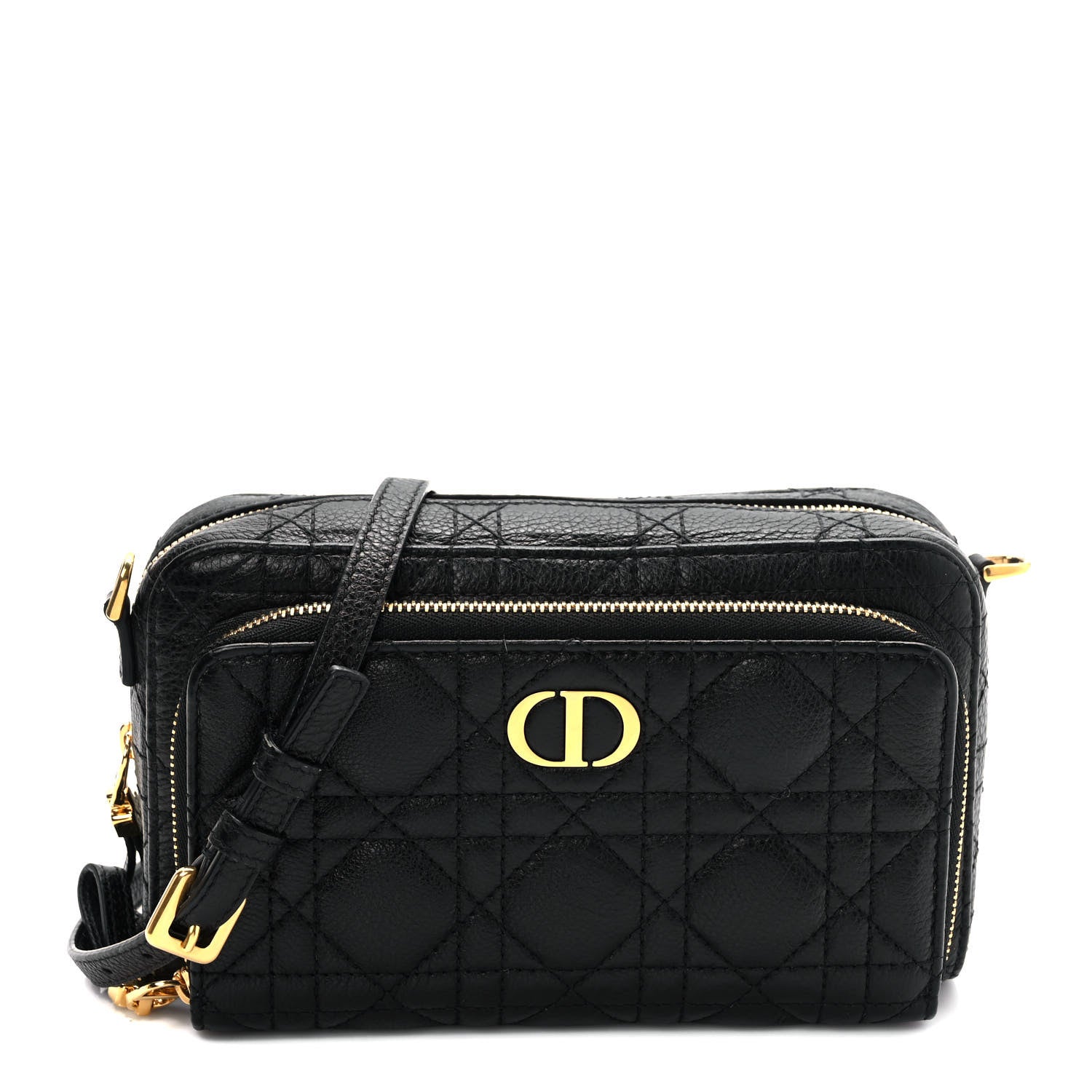 Christian Dior Supple Calfskin Caro Double Pouch Black 1 of 8