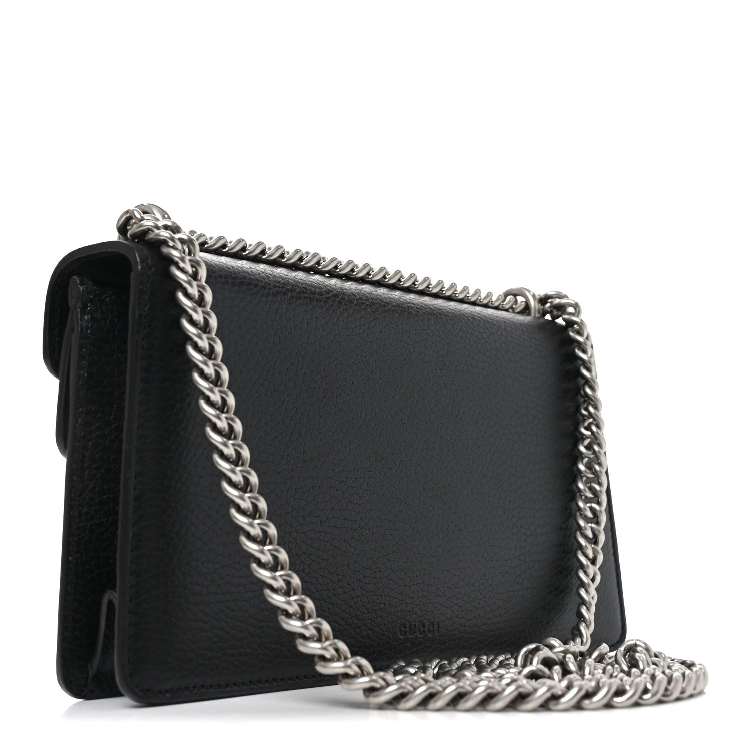 Gucci Dollar Calfskin Enamel Small Dionysus Shoulder Bag Black Electric Blue 3 of 10