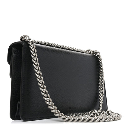 Gucci Dollar Calfskin Enamel Small Dionysus Shoulder Bag Black Electric Blue 3 of 10