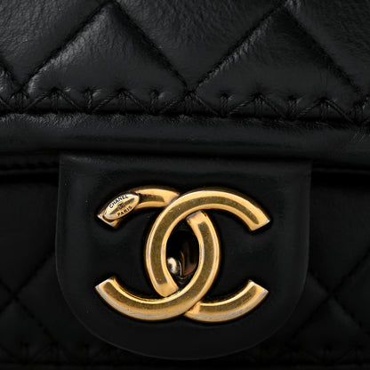 Chanel Crumpled Calfskin Whipstich Quilted Single Black 11 of 12