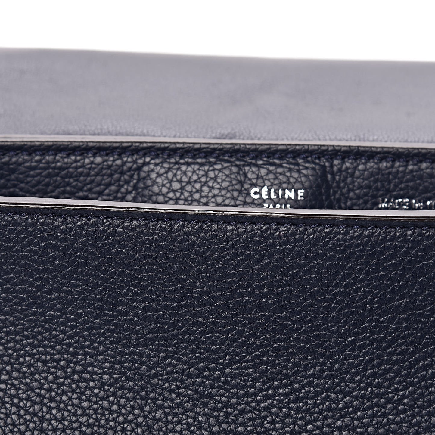 Drummed Calfskin Suede Medium Trapeze Navy
