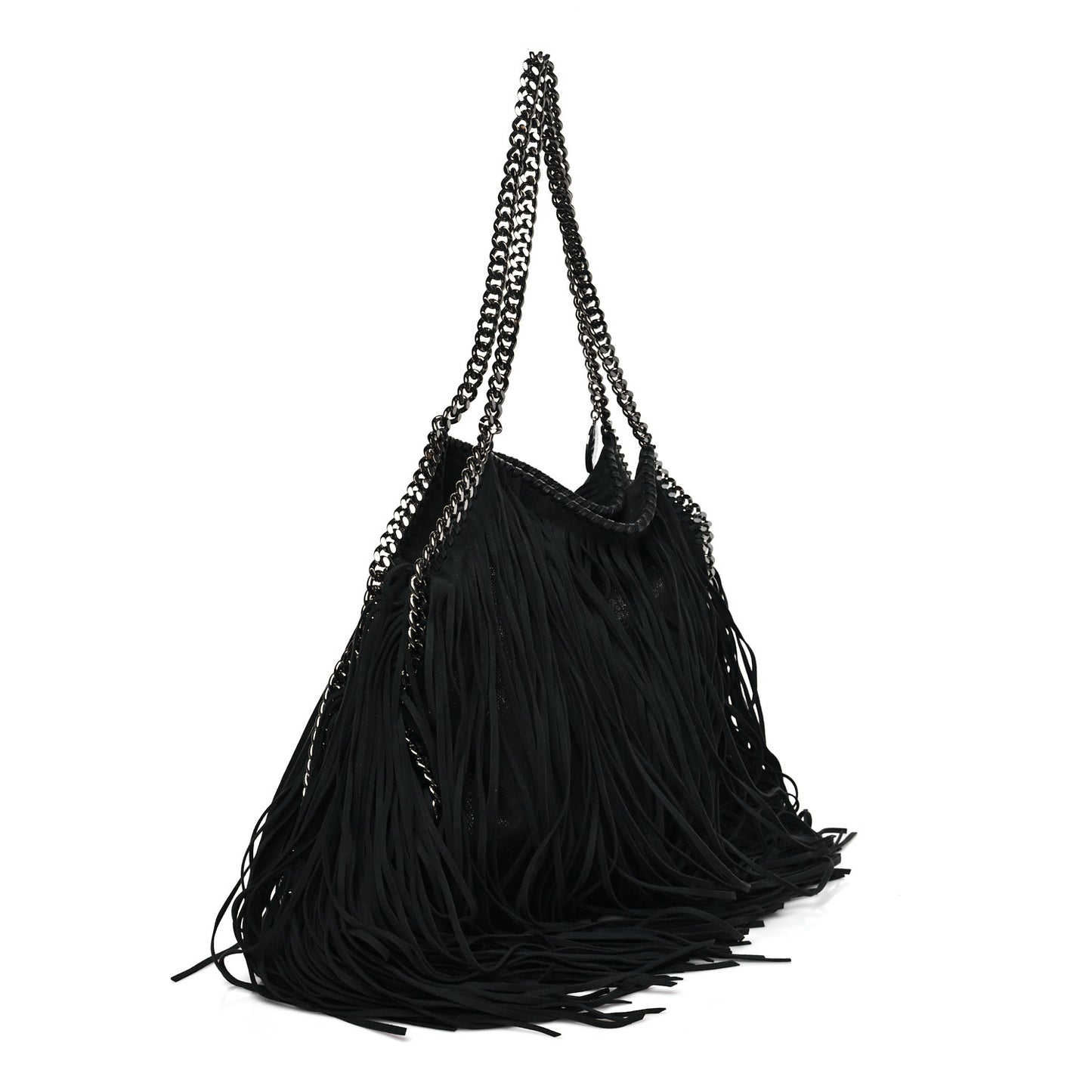 Eco Suede Fringe Falabella Tote Black