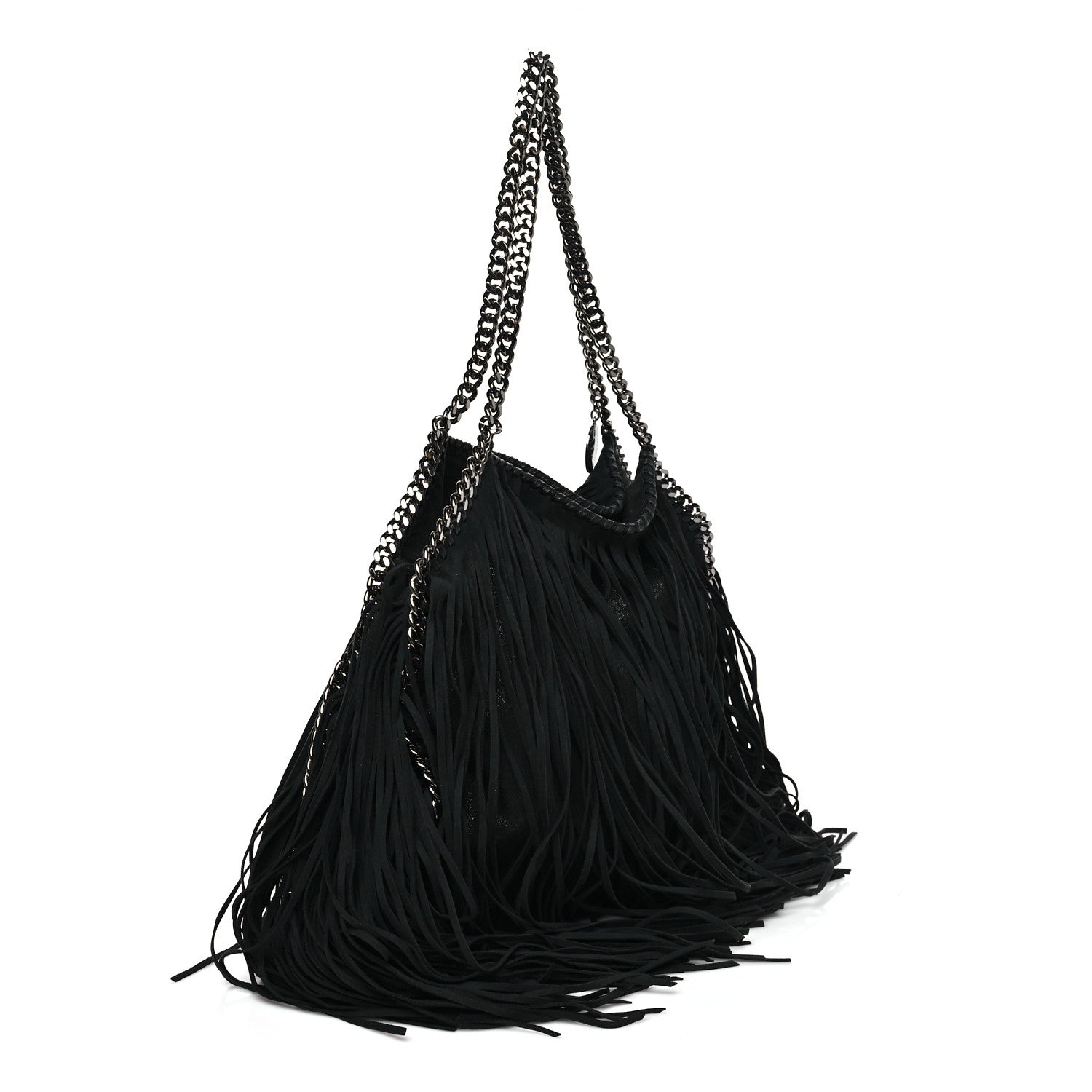 Stella McCartney Eco Suede Fringe Falabella Tote Black 3 of 9