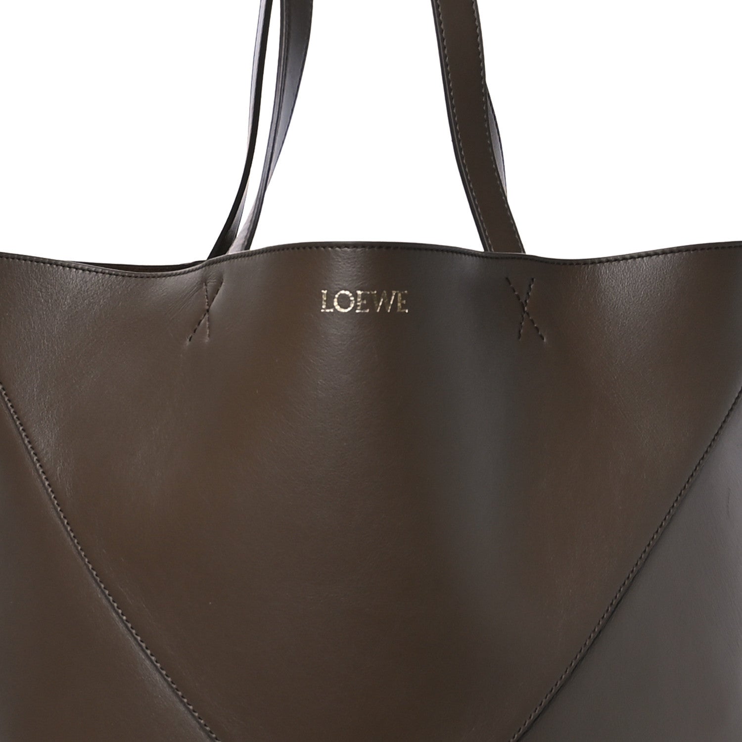 Loewe Shiny Calfskin Large Puzzle Fold Tote Khaki Green 8 of 13