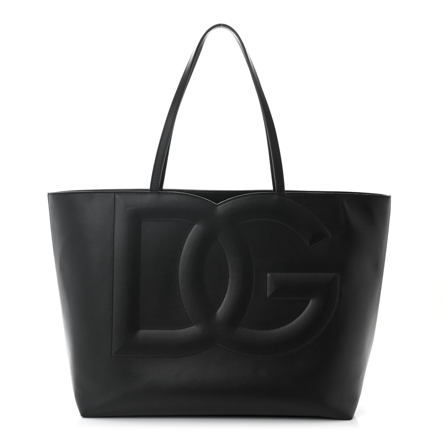 Dolce & Gabbana Calfskin DG Logo Shopper Tote Black 1 of 9