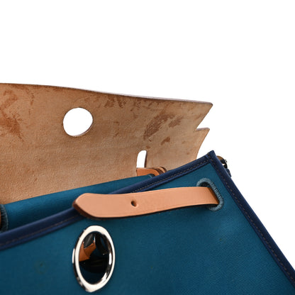 Hermes Toile Officier Vache Hunter Herbag Zip PM 31 Bleu Izmir Fauve 12 of 12