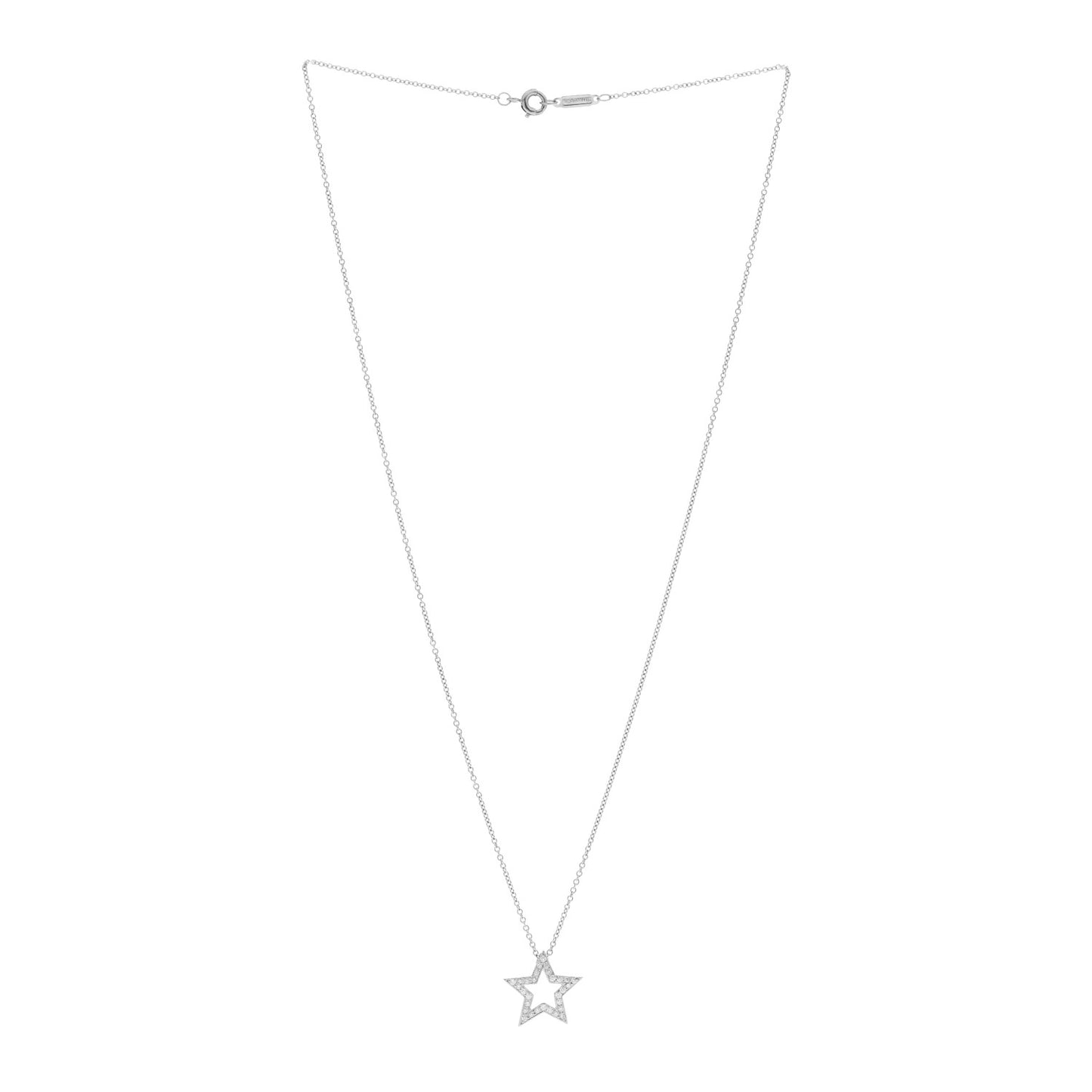 Platinum Diamond Star Pendant Necklace
