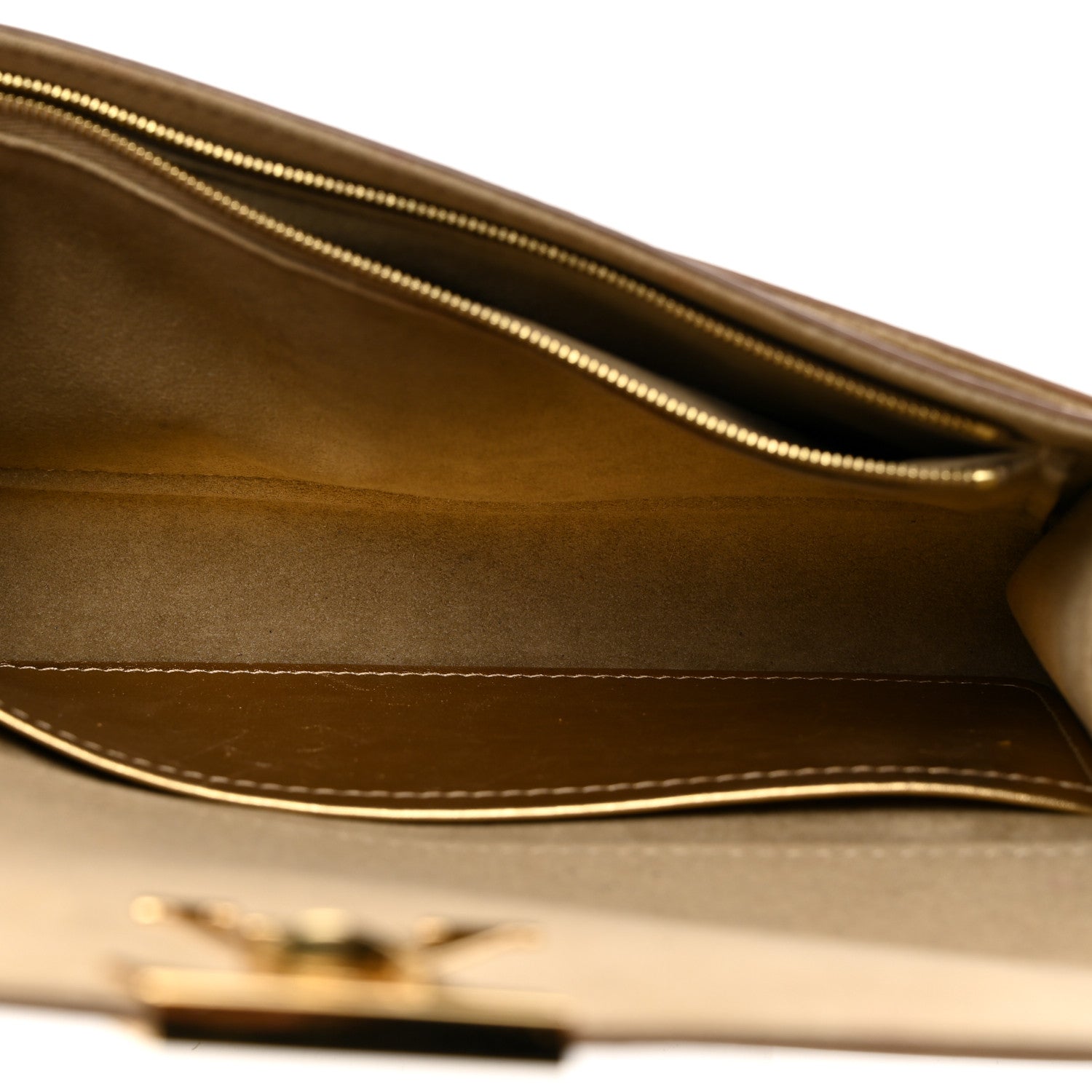Louis Vuitton LOUIS VUITTON Metallic Calfskin Louise Clutch Gold 5 of 9