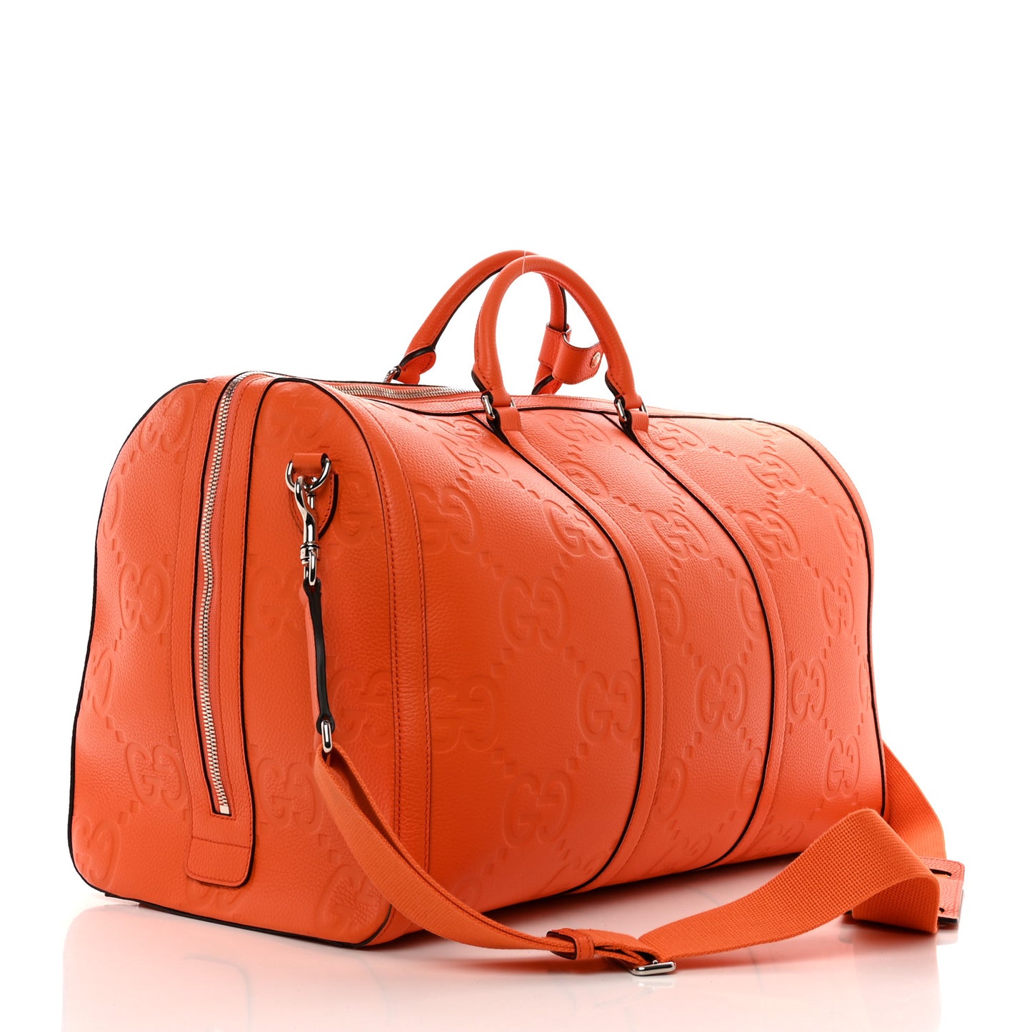 Piuma Calfskin Jumbo GG Embossed Large Duffle Bag Good Orange