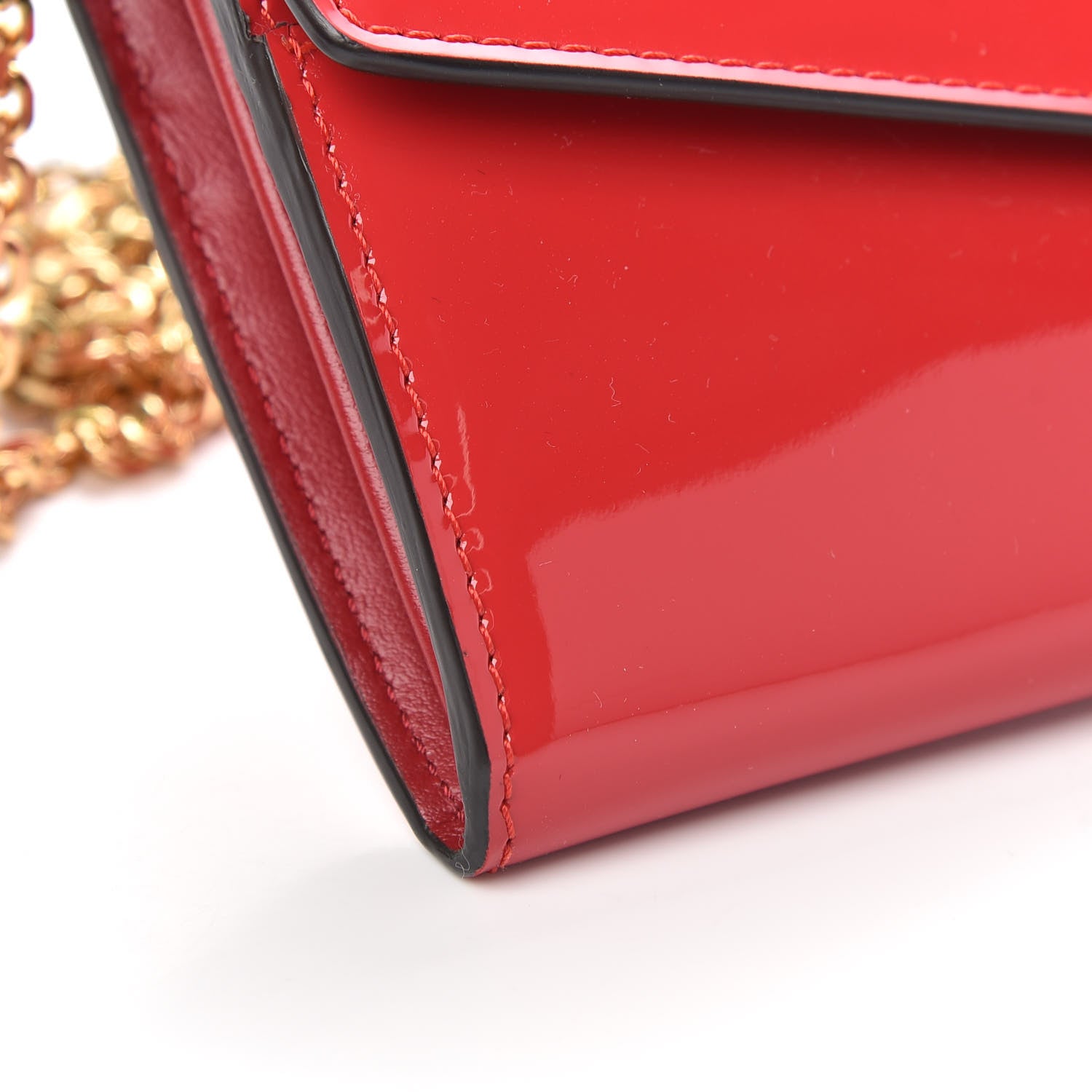 Fendi Vitello Vernice Mou F is Fendi Continental Envelope Wallet On Chain Rosso Cardinale 7 of 8